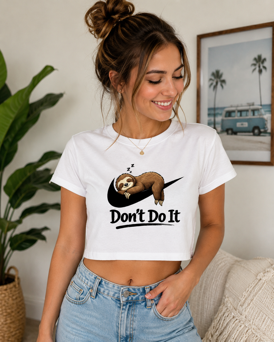 Women’s Cropped Tee Don't Do It Sloth