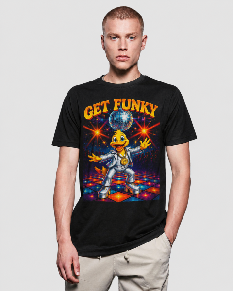 Mens Get Funky Disco Duck Tee