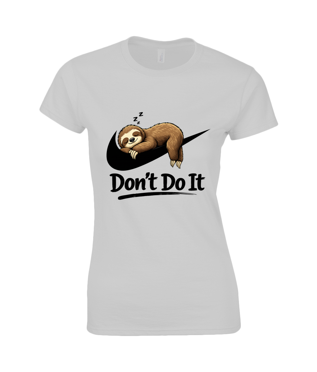 Ladies Premium Cotton T‑Shirt Don't Do It Sloth - Image 3