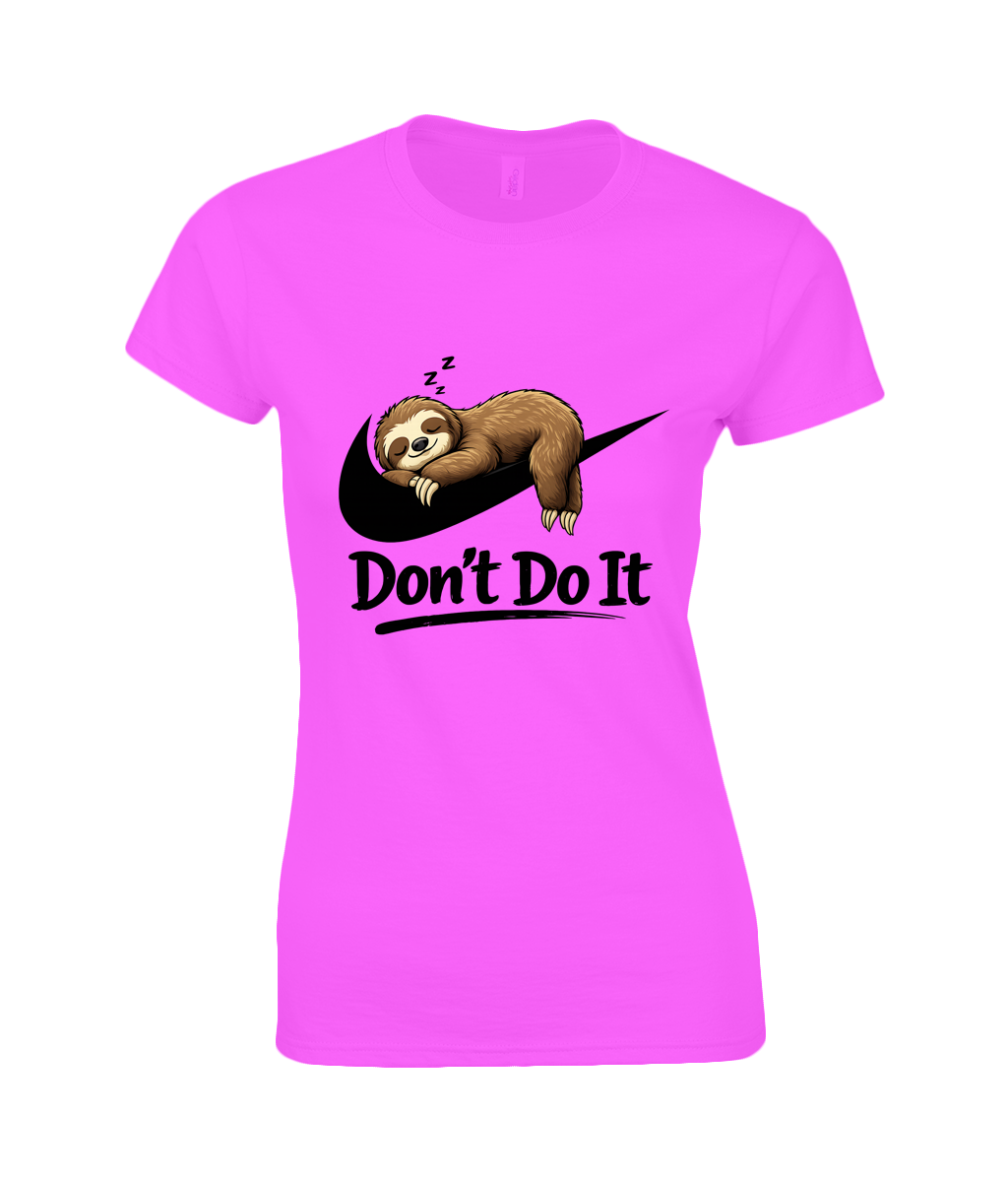 Ladies Premium Cotton T‑Shirt Don't Do It Sloth - Image 4